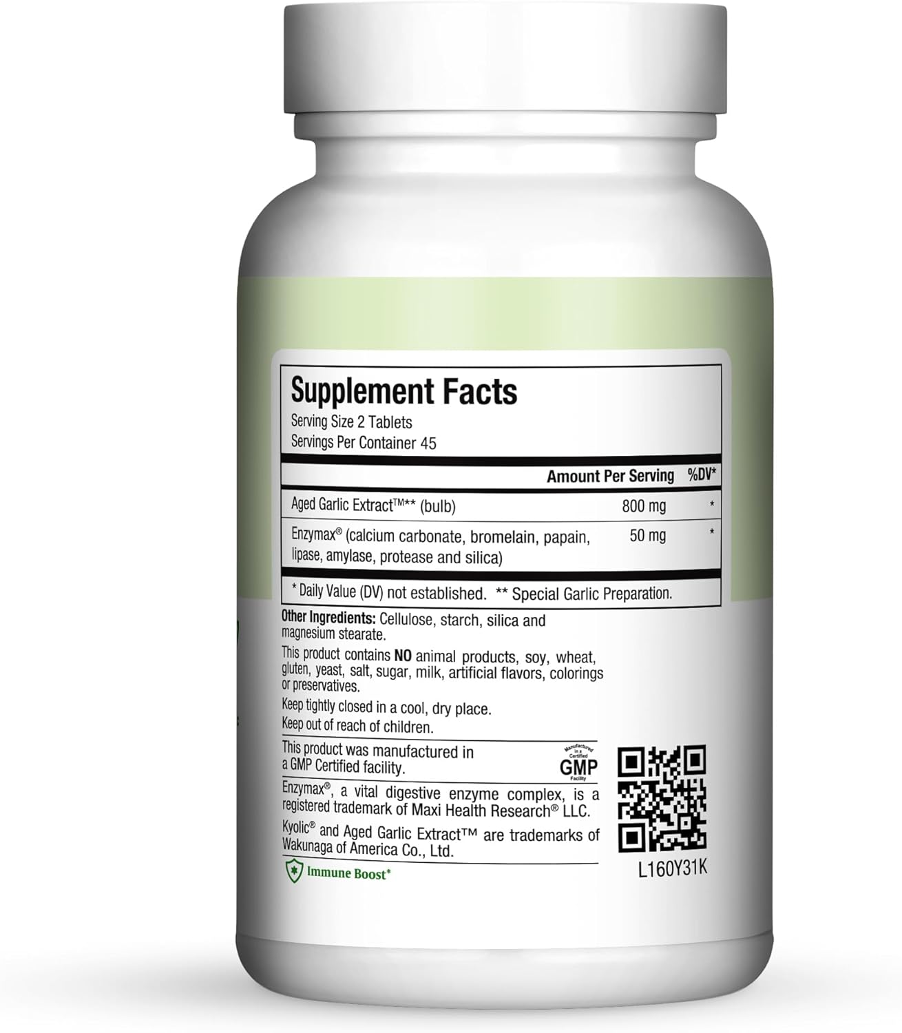 Maxi Health Kyolic Organic Garlic Supplement - Kosher Garlic Tablets with Kyolic Aged Garlic Extract for Immune Support - Vegetarian Garlic Pills (90 Count)