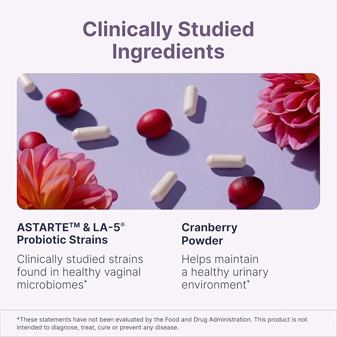 Microbiome Labs Vaginal Balance - Vaginal Probiotics for Women with Lactobacillus Gasseri - Feminine Care to Encourage pH Balance for Women, Reduce Discomfort & Support Gut Health (60 Capsules)