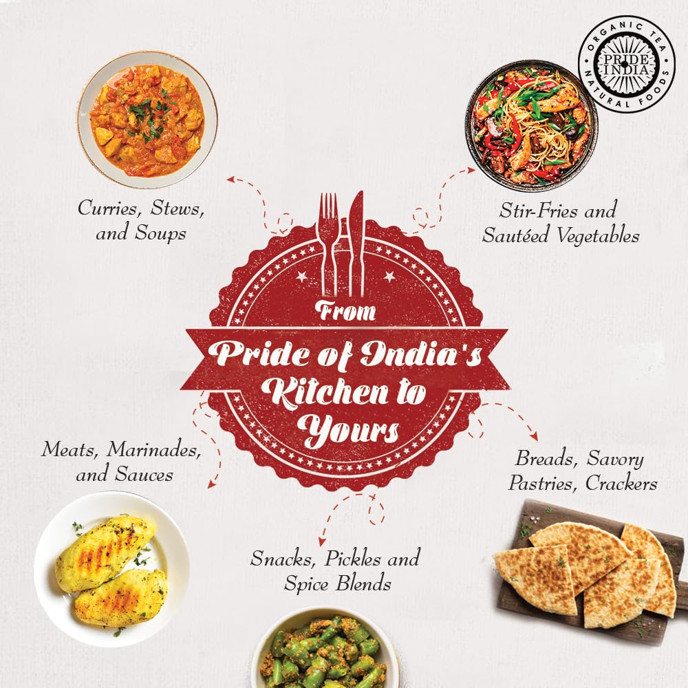 Pride of India - PACK of 6 - Ajwain Seed Powder – Gourmet Indian Spice – Made from Fresh Carom Seeds – Rich in Nutrients – Aromatic & Flavorful – Easy to Use - 8oz. Medium Dual Sifter Jar