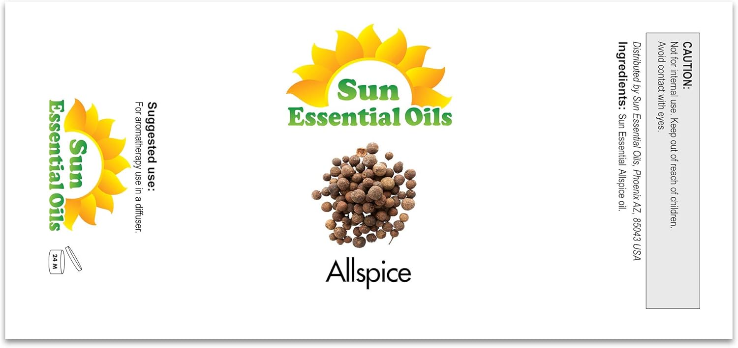 Sun Essential Oils 4oz - Allspice Essential Oil - 4 Fluid Ounces