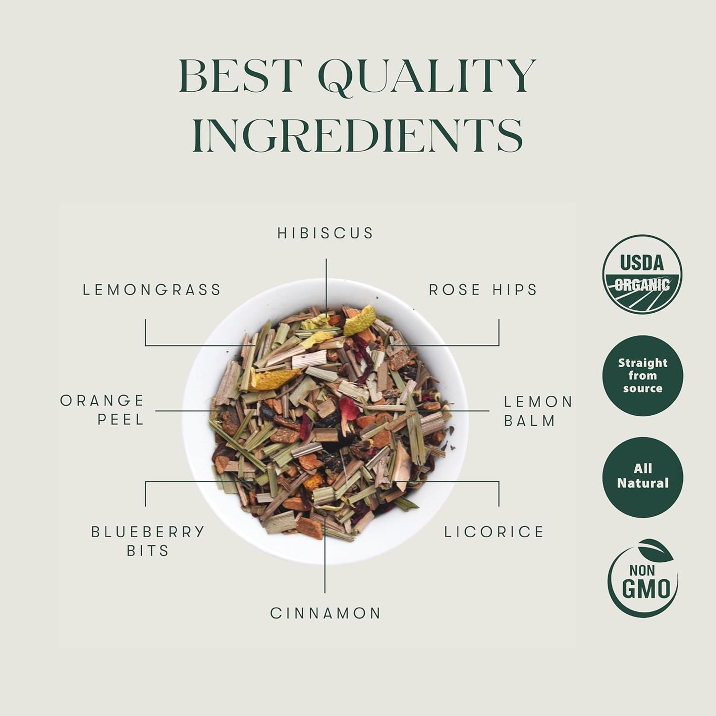 Luxmi Estates - Blueberry Herbal - Organic Blueberry Tea 100g (50 Cups) | Certified Organic Tea | Caffeine-Free