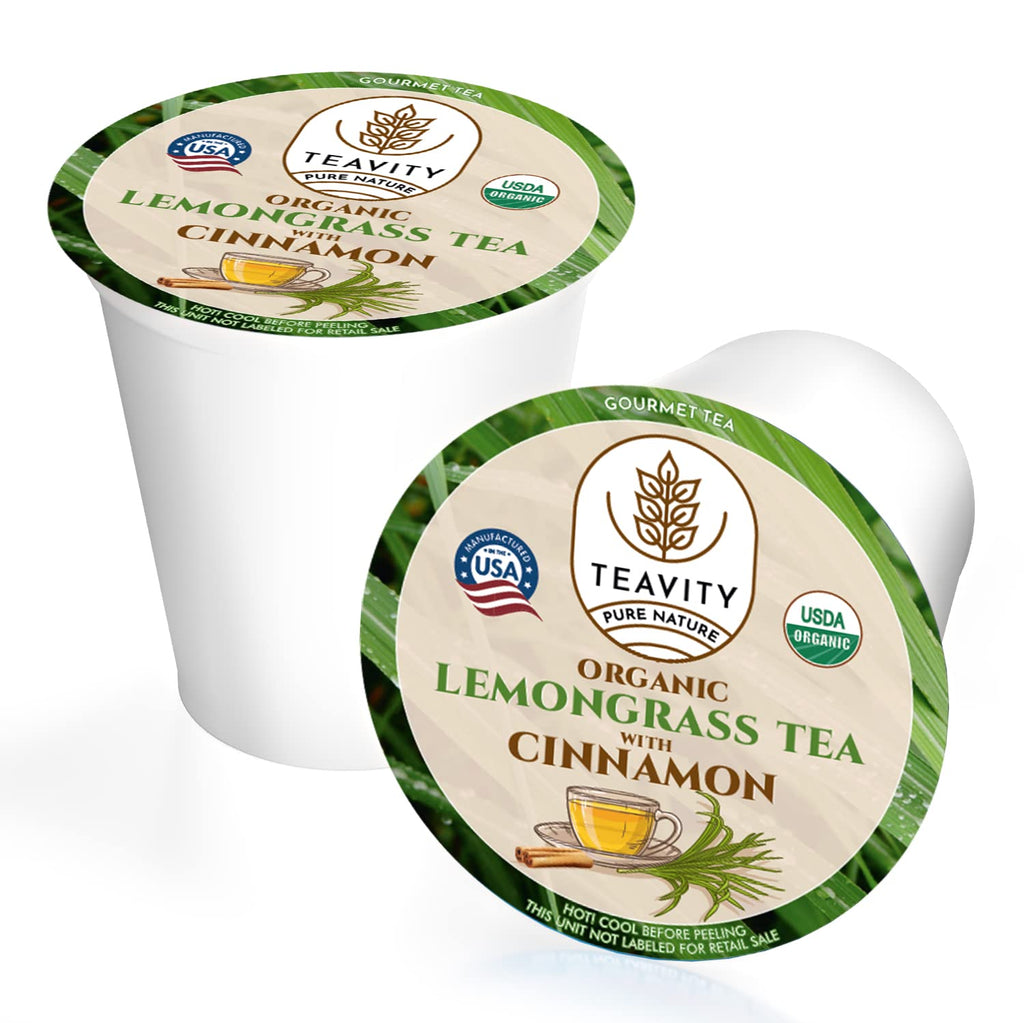 Teavity Organic Lemongrass and Cinnamon Tea Pods for Keurig - 24 Pods
