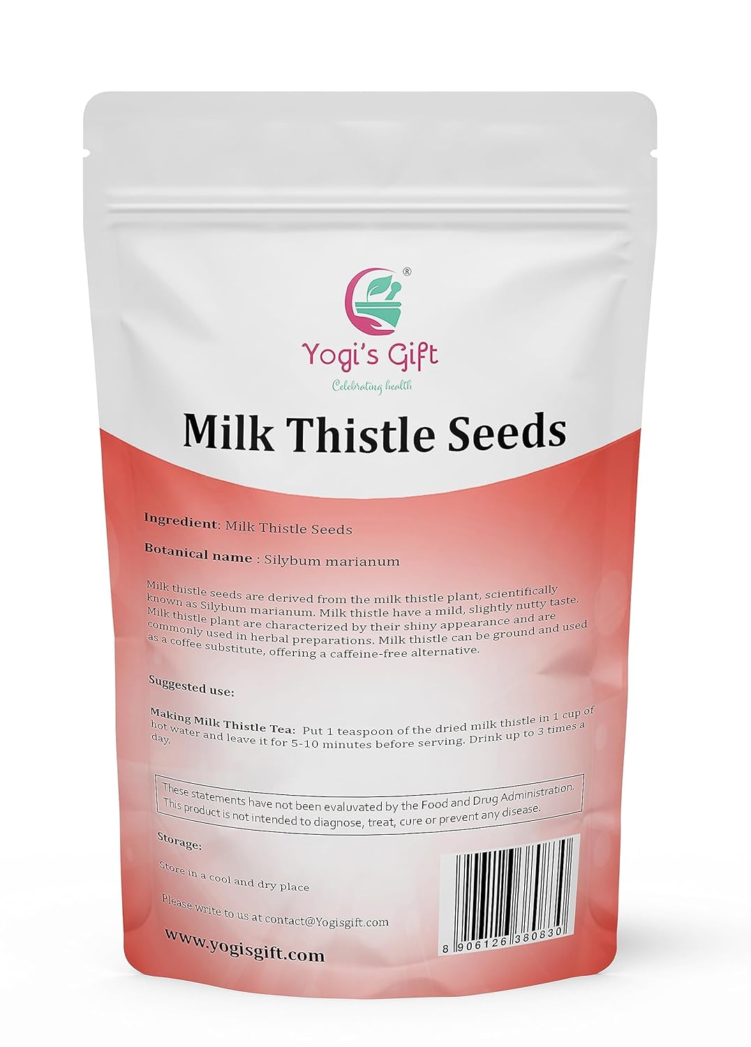 Milk Thistle Tea (Seeds) 1 LB | Promotes Liver Health | Loose Bulk Bag | by Yogi's Gift®