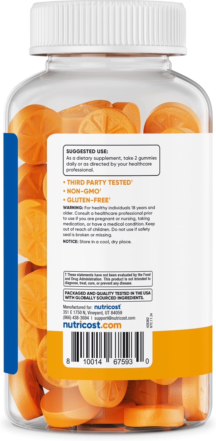 Nutricost Turmeric Gummies (240 Gummies) - Citrus Flavored, Made with 95% Curcuminoids, 120 Servings, Includes Ginger and Black Pepper Extract, Vegetarian, Non-GMO and Gluten Free