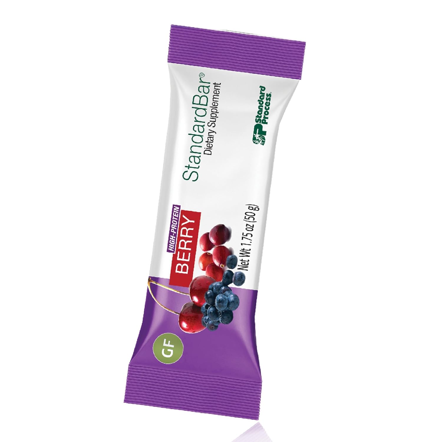Standard Process StandardBar - Gluten-Free & Vegetarian Protein Bar - Whole Food-Based Bar with Blueberries, Cranberries & Cherries - Offers 10 g of Protein - Berry, 18 Bars