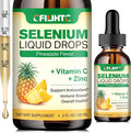 Selenium Liquid Drops, 200mcg Liquid Selenium Supplement with Vitamin C & Zinc, Support for Immune System, Antioxidant & Heart Health, High Absorption, Pineapple Flavor, 2 Fl Oz