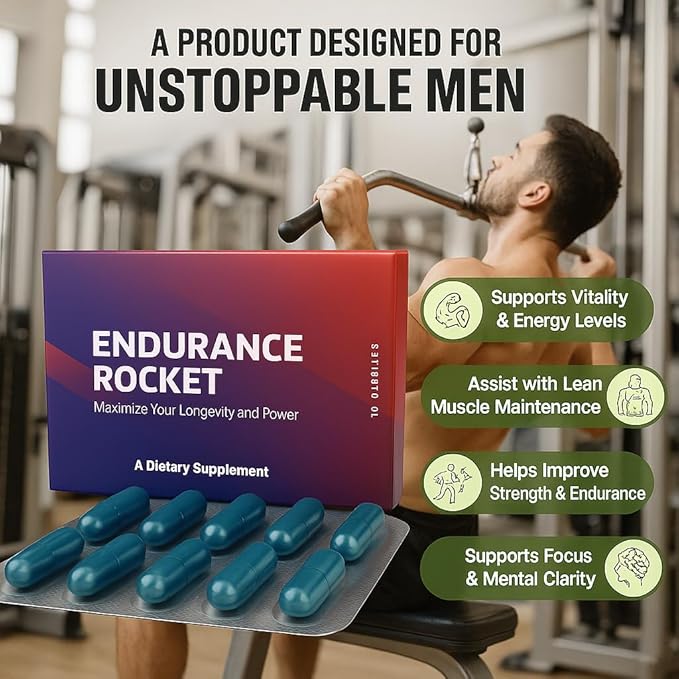 Blended Sports Nutrition Support, Max Rocket Your Body, Assist with Stamina, Endurance, Strength, Vitality and Energy (10 Count)