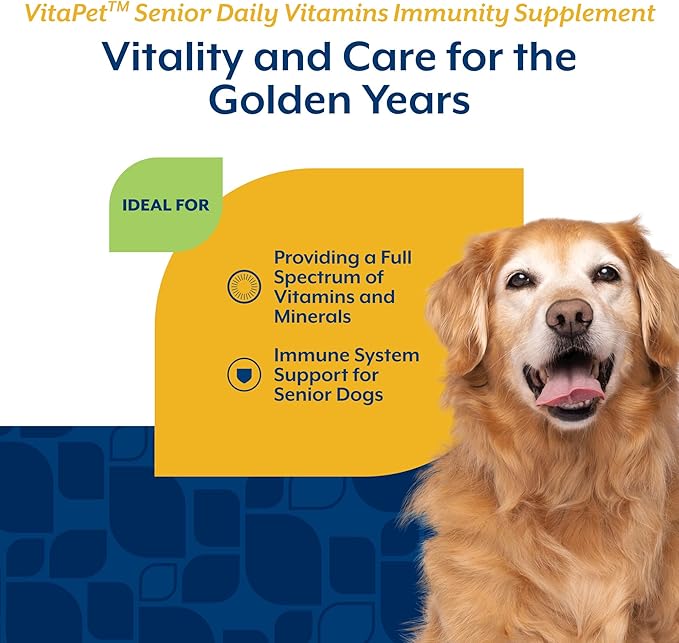 NaturVet VitaPet Senior Daily Vitamins Plus Glucosamine for Dogs, 60 ct Soft Chews, Made in The USA with Globally Source Ingredients