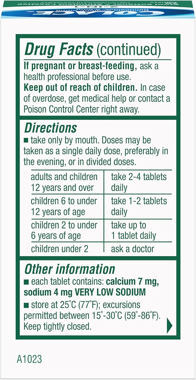 Colace 2-In-1 Stool Softener & Stimulant Laxative Tablets, Gentle Constipation Relief in 6-12 Hours, 30 Count