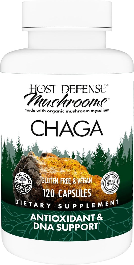 Host Defense Chaga Capsules - Immune System Support Supplement - Chaga Mushroom Capsules for Antioxidant Activity Support - Dietary Mushroom Supplement - 120 Capsules