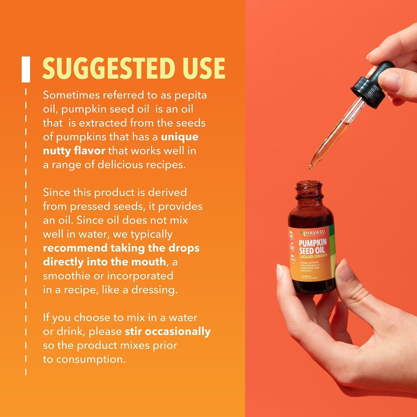 Pumpkin Seed Oil - USDA Organic - Cold Pressed for Hair, Prostate, and Hormone Support - 2 Month Supply - Liquid Drops for Men and Women - Vegan, Non-GMO, and Gluten Free - Unflavored, 1 Fl Oz