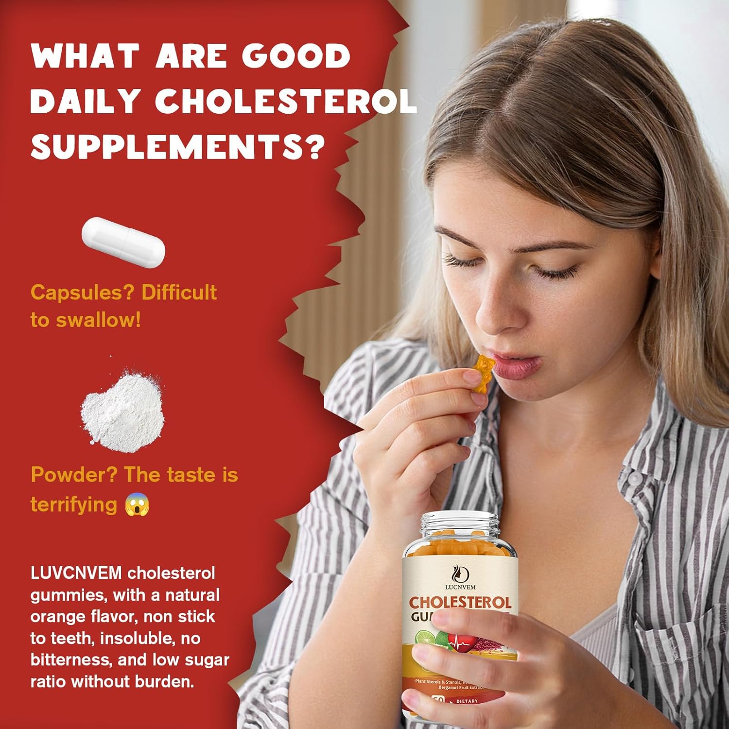 (2 Pack) Cholesterol Supplements Gummies for Cholesterol Healthy, Plant Sterols & Stanols, Red Yeast Rice, Citrus Bergamot Complex for Cholesterol, Maintain Healthy Cholesterol Levels - 60 Day Supply