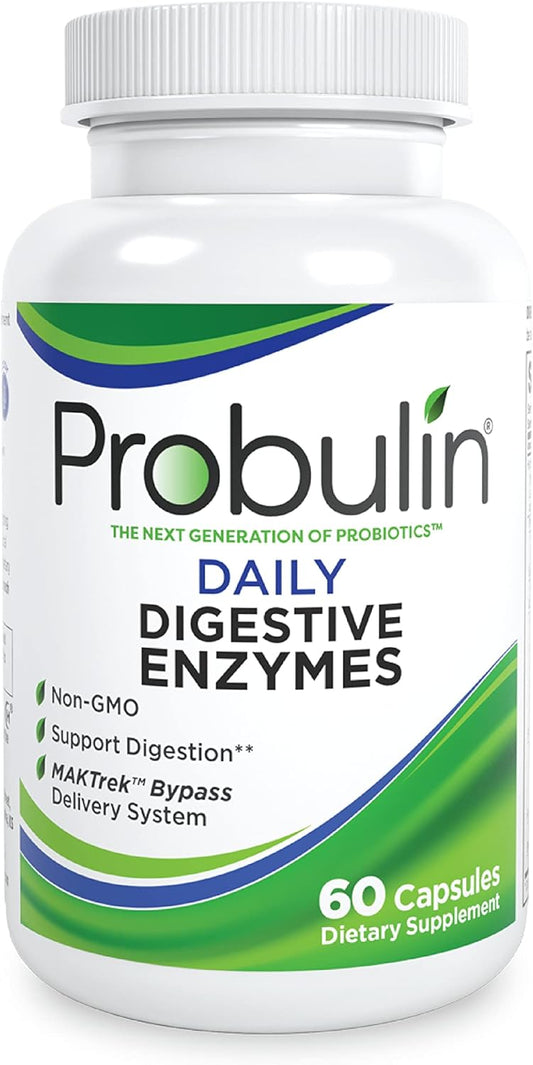 Probulin Daily Digestive Enzymes - Plant-Based Enzymes to Support Digestive Comfort, 60 Vegan Capsules