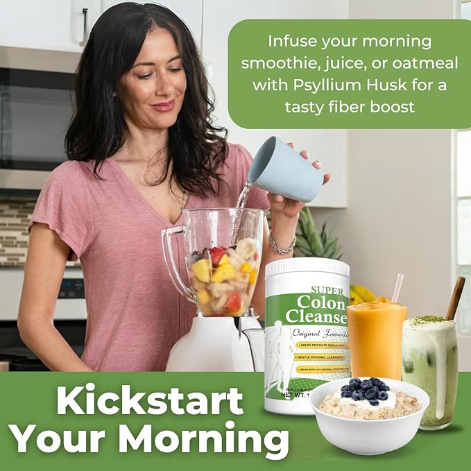 Health Plus Super Colon Cleanse Original Formula (1990-2025), 15 oz Powder, 42 Servings, with Psyllium Husk and Senna Leaf for Constipation Relief and Digestive Support