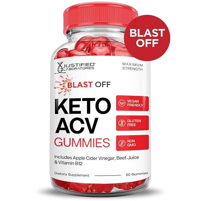 (2 Pack) Blast Off Keto ACV Gummies Advanced Formula 1000MG Blast Keto Gummies Apple Cider Vinegar Formulated with Pomegranate Beet Juice Powder B12 Vegan Non GMO 120 Gummys