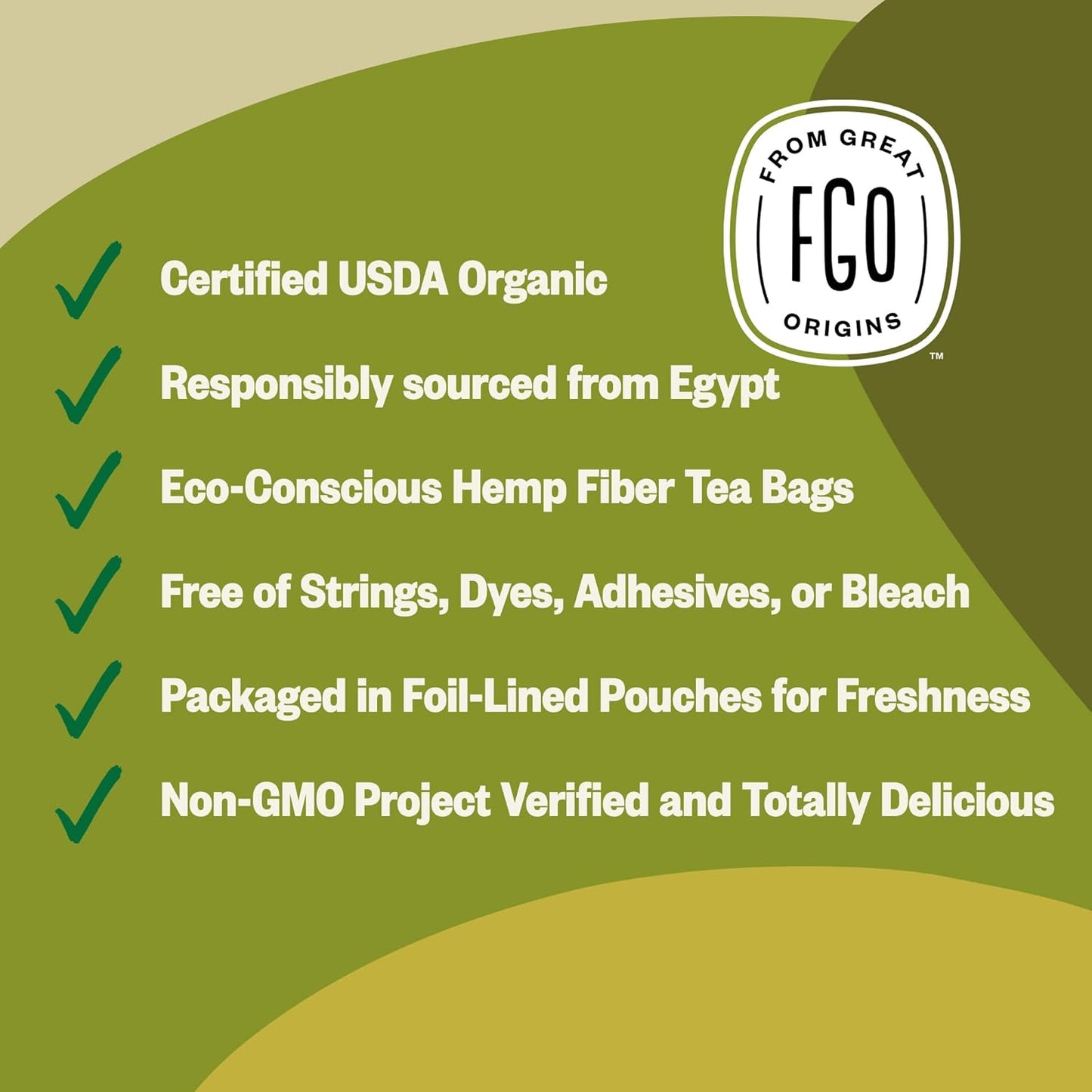 FGO Organic Thyme Leaf Tea, 100 Count, Eco-Conscious Tea Bags, Caffeine Free, Resealable Bag, Packaging May Vary (Pack of 1)
