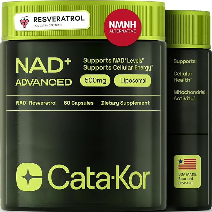 NMNH Supplement Alternative – Liposomal NAD + Resveratrol – 30-Day Supply – High Purity NAD Supplement for Energy & Healthy Aging – 60 Capsules