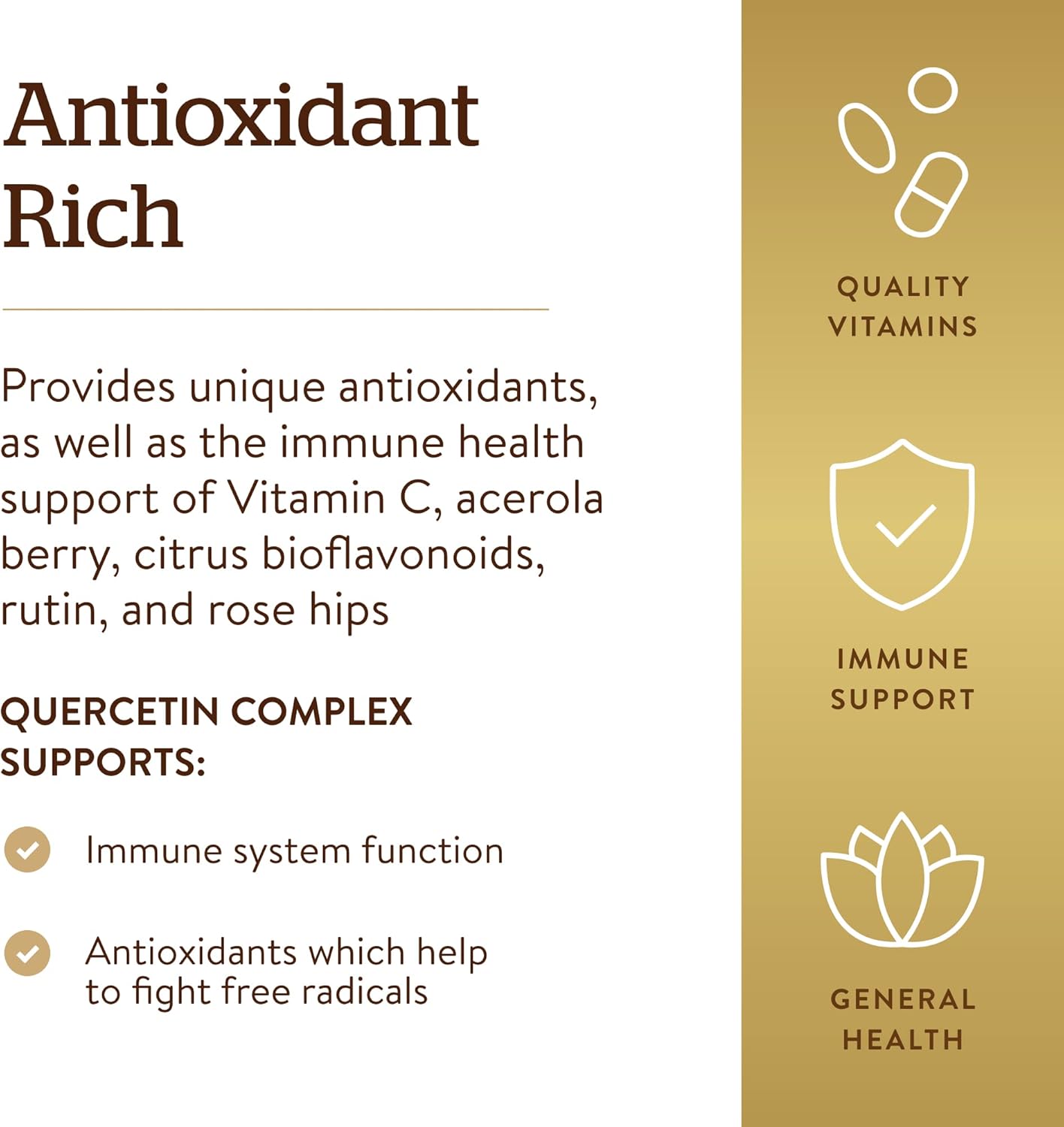 Solgar Quercetin Complex with EsterC Plus Vegetable Capsules Supports Immune Health Antioxidant Gentle on the Stomach Vitamin C NonGMO Vegan Gluten Free Dairy Free 50 Servings, Standard Packaging, 100 Count