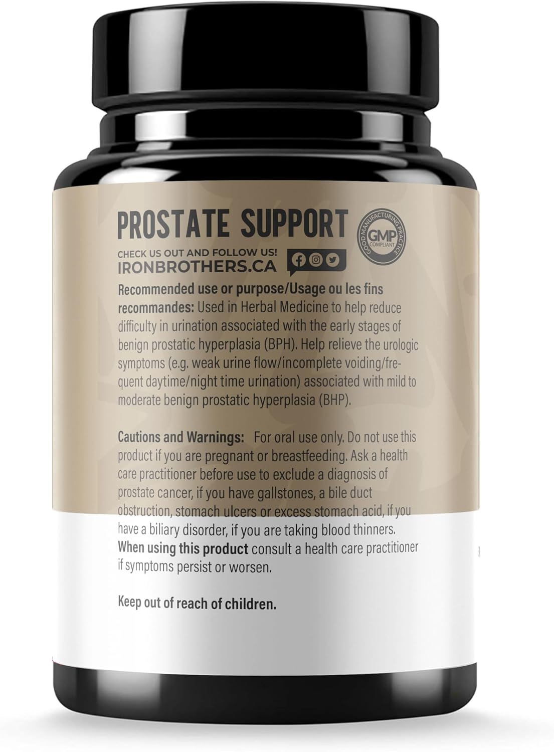 Iron Brothers Supplements - Prostate Health Supplements for Men - Support for Men with Pygeum & Saw Palmetto - Prostate Health, Bladder & Hair Support - Reduce Difficultly in Urination