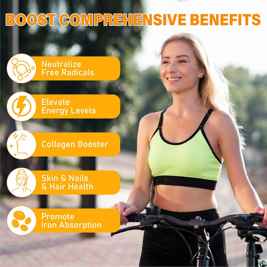 Liposomal Vitamin C Gummies 1000mg for Adults: Vitamin C Chewable Gummy with Zinc, Elderberry, Vitamins A & E