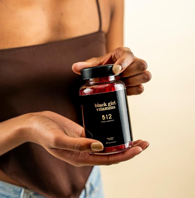 Black Girl Vitamins - Vitamin B12 Gummies, for Energy, Metabolism & Nervous System Support, 1000 mcg Cyancobalamin B12 per Serving, Halal & Gluten-Free - 60ct