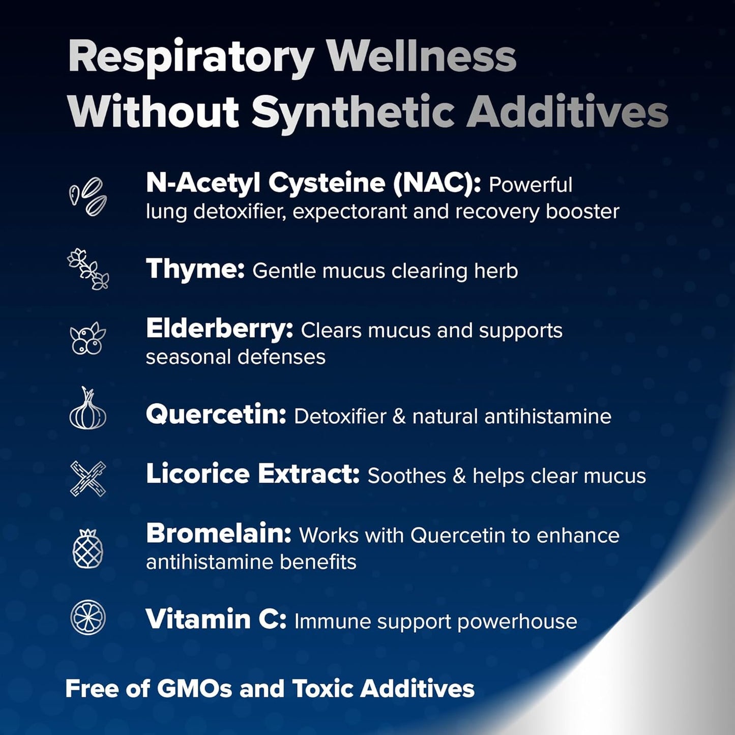 RespoClear (60 Caps): Respiratory Lung Health & Sinus Support Supplement - NAC, Elderberry, & Quercetin - Lung Detox for Smokers & The Pollution-Conscious - GMO-Free & Made in USA