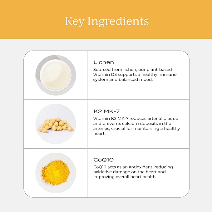 CYMBIOTIKA Vitamin D3 + K2 + CoQ10 Liquid, Vitamin D Supplement for Immune Support, Heart Health & Bone Health, Energy Booster, Liposomal Delivery, Vegan, Keto Ingredients, Tangerine Flavor