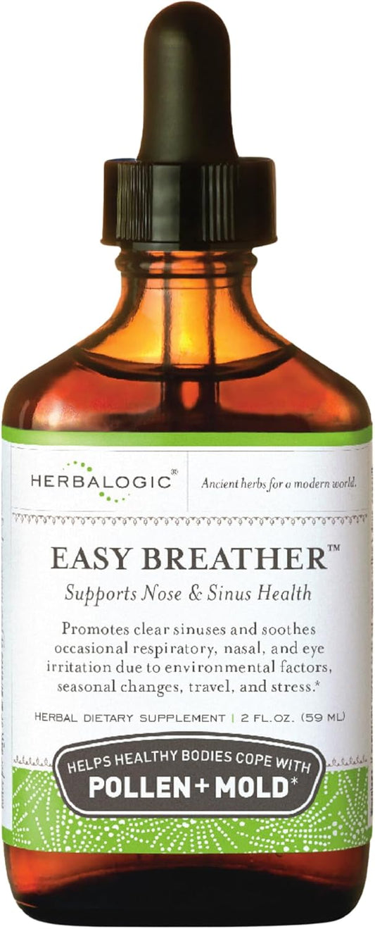 Herbalogic - Easy Breather Liquid Herb Drops - Supports Nose & Sinus Health - Helps Healthy Bodies Cope with Pollen & Mold - Based on The Traditional Chinese Formula Yu Ping Fang San - 2 Fl. Oz.