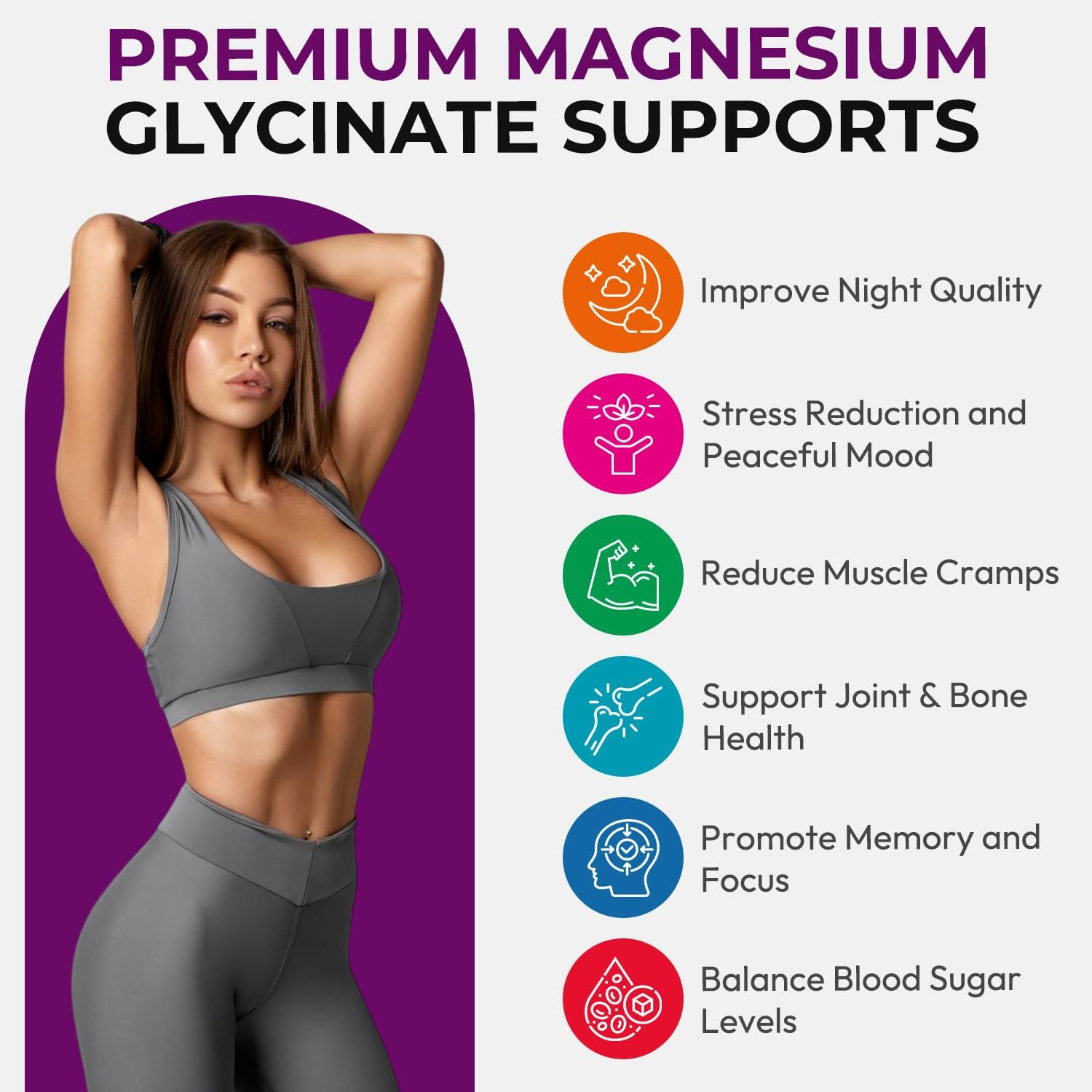 Magnesium Glycinate Gummies for Adults, High Absorption Magnesium and Potassium Gummies with L-Threonate, Calcium, B6, D3, Sugar Free Chews, Relaxation, Stress Relief, Night Rest