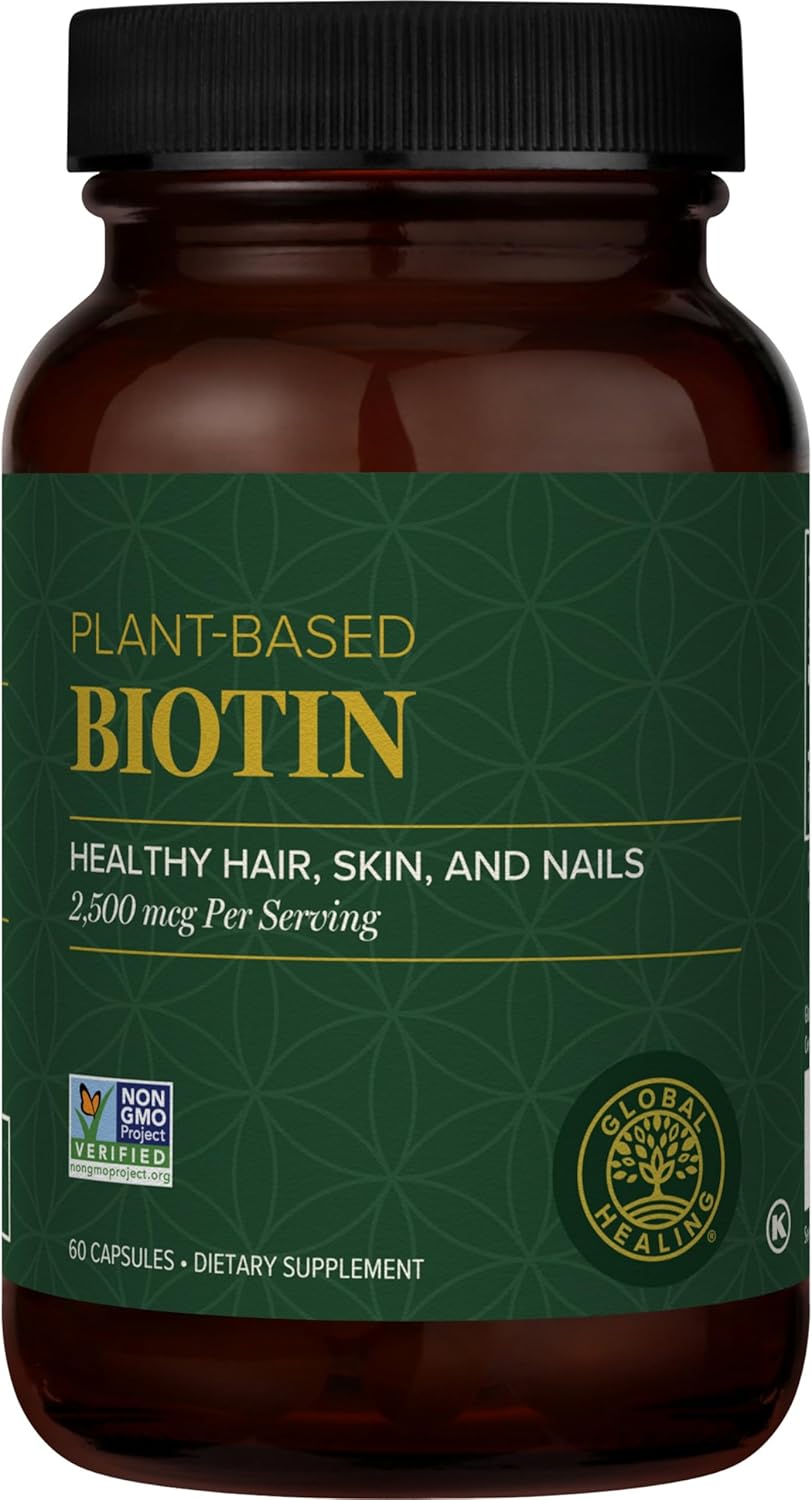 Global Healing Center - Biotin (Vitamin B7) Biotin for Hair Growth Supplement Vitamins, Supports Radiant Skin, and Stronger Nails, Hair Loss Vitamins for Women and Men, More Than The 1000mcg