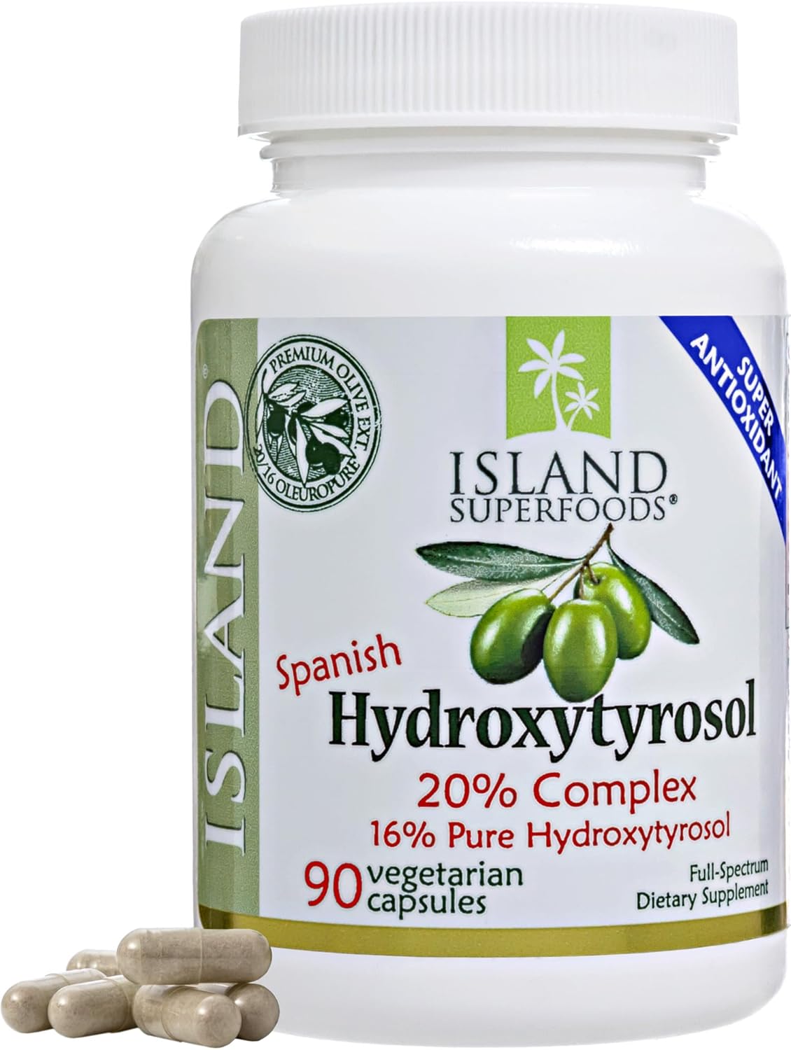 20% Hydroxytyrosol Complex™ Olive Fruit Extract - Super Strength 100% Grown & Extracted in Spain. 90 Capsules, 100 mg, from The Maker of Real European Olive Leaf Extract