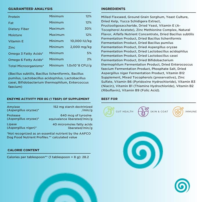 Dinovite Dog Probiotics for Yeast, Itchy Skin and Itchy Ears - Daily Skin & Coat, Digestive, and Immune Support for Small Dogs 1-18lbs – 90-Day Supply, Omega 3 Fatty Acids, Essential Pre & Probiotics