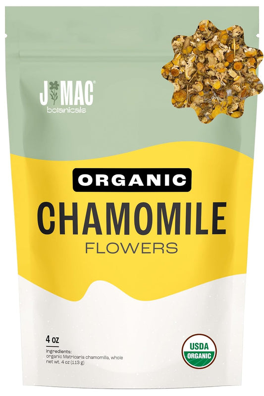 J Mac Botanicals, Organic Chamomile Flowers, Whole Dried Chamomile flower, Loose Leaf tea