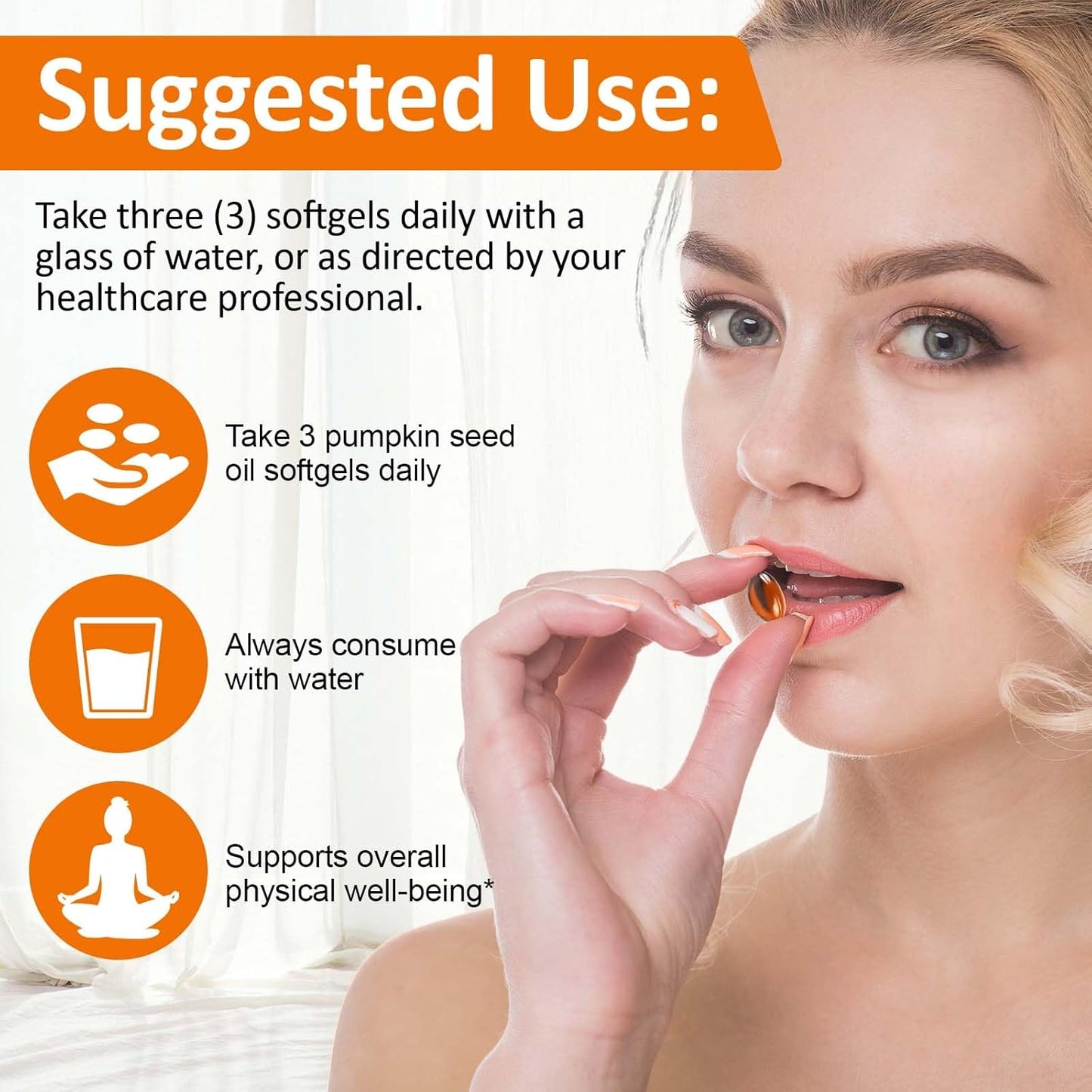 Pumpkin Seed Oil Capsules, Pumpkin Seed Oil with Saw Palmetto Capsules Cold-Pressed 1,000 mg per Serving, Supports Prostate Function, Hair Health, Rich in Essential Fatty Acids & Zinc