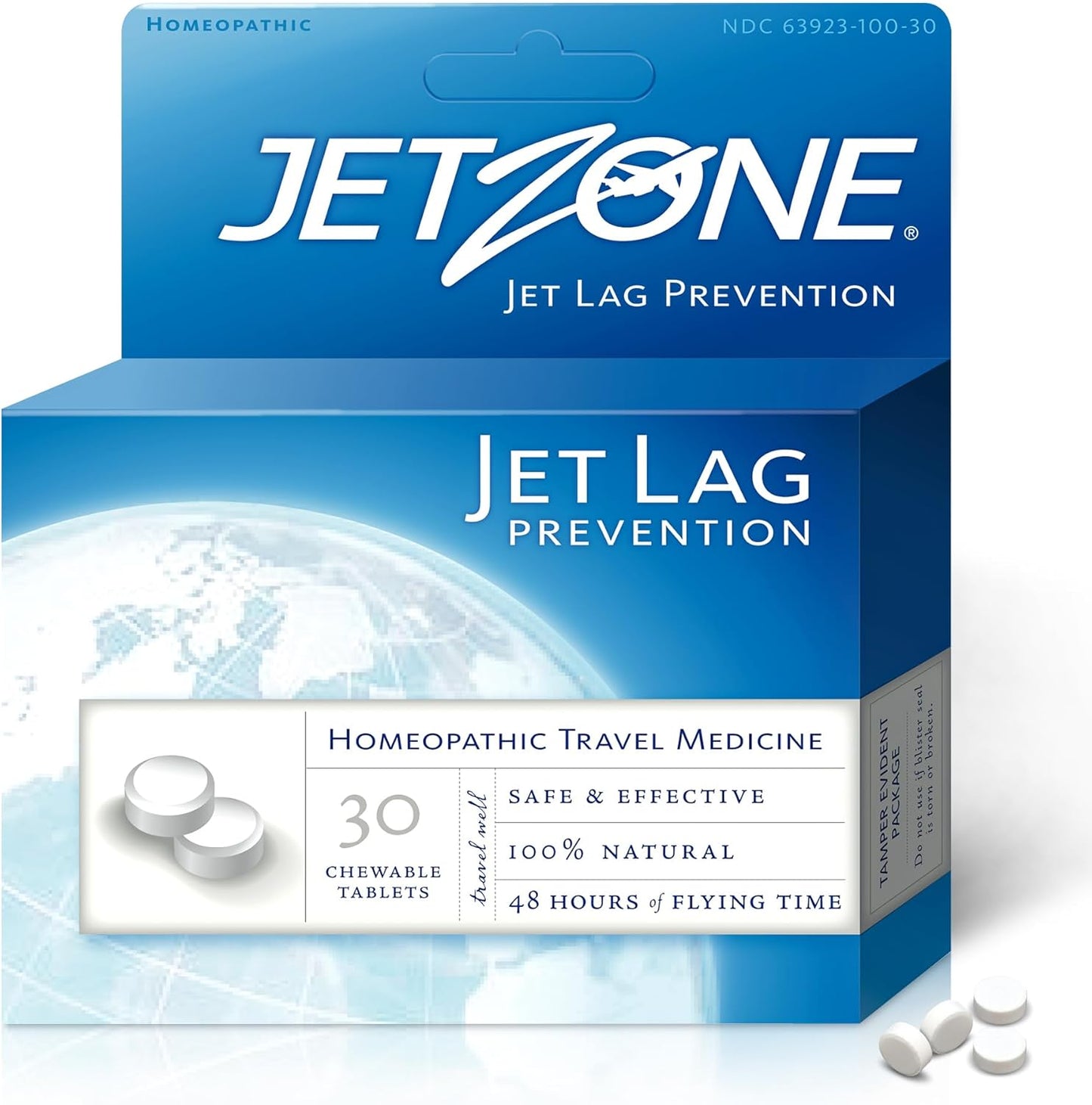 JetZone Jet Lag Remedy - Homeopathic Travel Aid – Trusted for Over 15 Years - Immune Health – Circadian Rhythm - Fatigue – Exhaustion – Tired - Can't Sleep – Good for 48hrs Flying Time - 30 Chewables