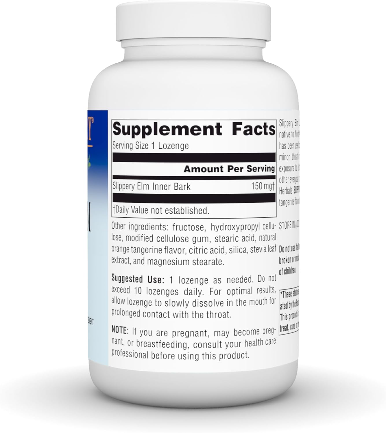 PLANETARY HERBALS Slippery Elm Lozenges, Tangerine, 200 Count