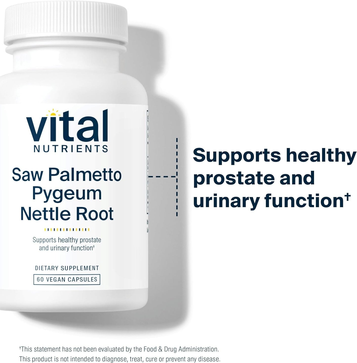 Vital Nutrients Saw Palmetto with Pygeum & Nettle Root - Vegan Saw Palmetto for Men Supports Healthy Prostate Function* - Gluten, Dairy, Soy Free - 60 Capsules
