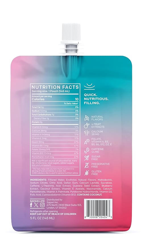 Slim Mood | 10-Calorie Superfruit-Based Replenishment Energy & Daily Vitality Support with Blueberry, Guarana + L-Theanine, 15 Fruits, Vitamins & Electrolytes | Tropical Berry Flavor - 12-Pack