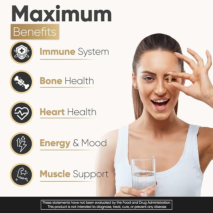 Vitamin D3 K2 Supplement 5000 IU 100 mcg MK7 – High Potency D3+K2 Capsules for Artery Health, Heart Support & Strong Bones Non-GMO Third-Party Tested d3+k2 Vitamin Supplement Artery Armor -120 Count