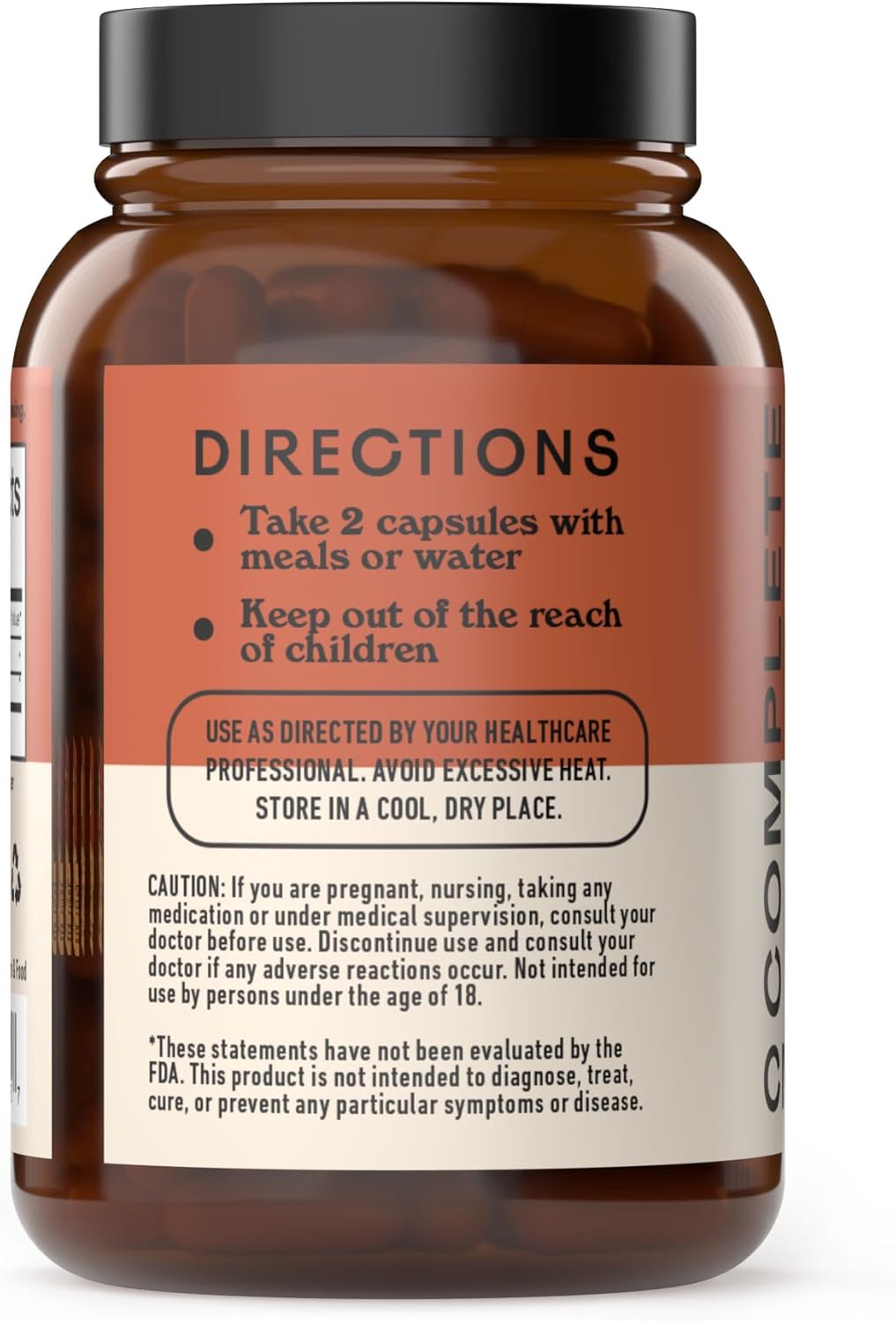 Complete Natural Products Organic Turmeric & Piperine Capsules, 600mg, 100ct, High Absorption Curcumin with Black Pepper, Plant-Based & USA Made