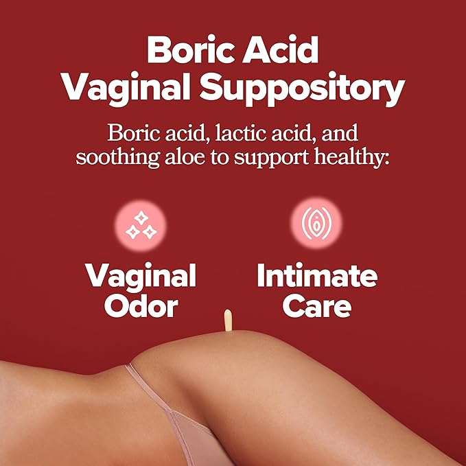 O Positiv URO Boric Acid Vaginal Suppository – with Lactic Acid, and Aloe for Fast Relief and Vaginal Odor Control – Vegan, Free from Parabens, Dyes, and Fragrances – 12 Count (Pack of 1)