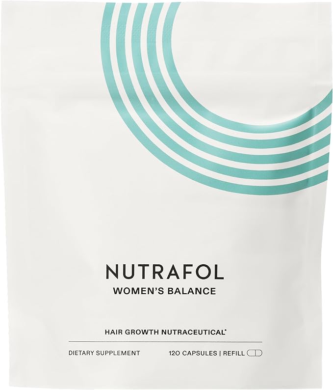 Nutrafol Women's Balance Hair Growth Supplements, Ages 45 and Up, Clinically Proven for Visibly Thicker Hair and Scalp Coverage in 3-6 Months, Dermatologist Recommended - 1 Month Supply Refill Pouch