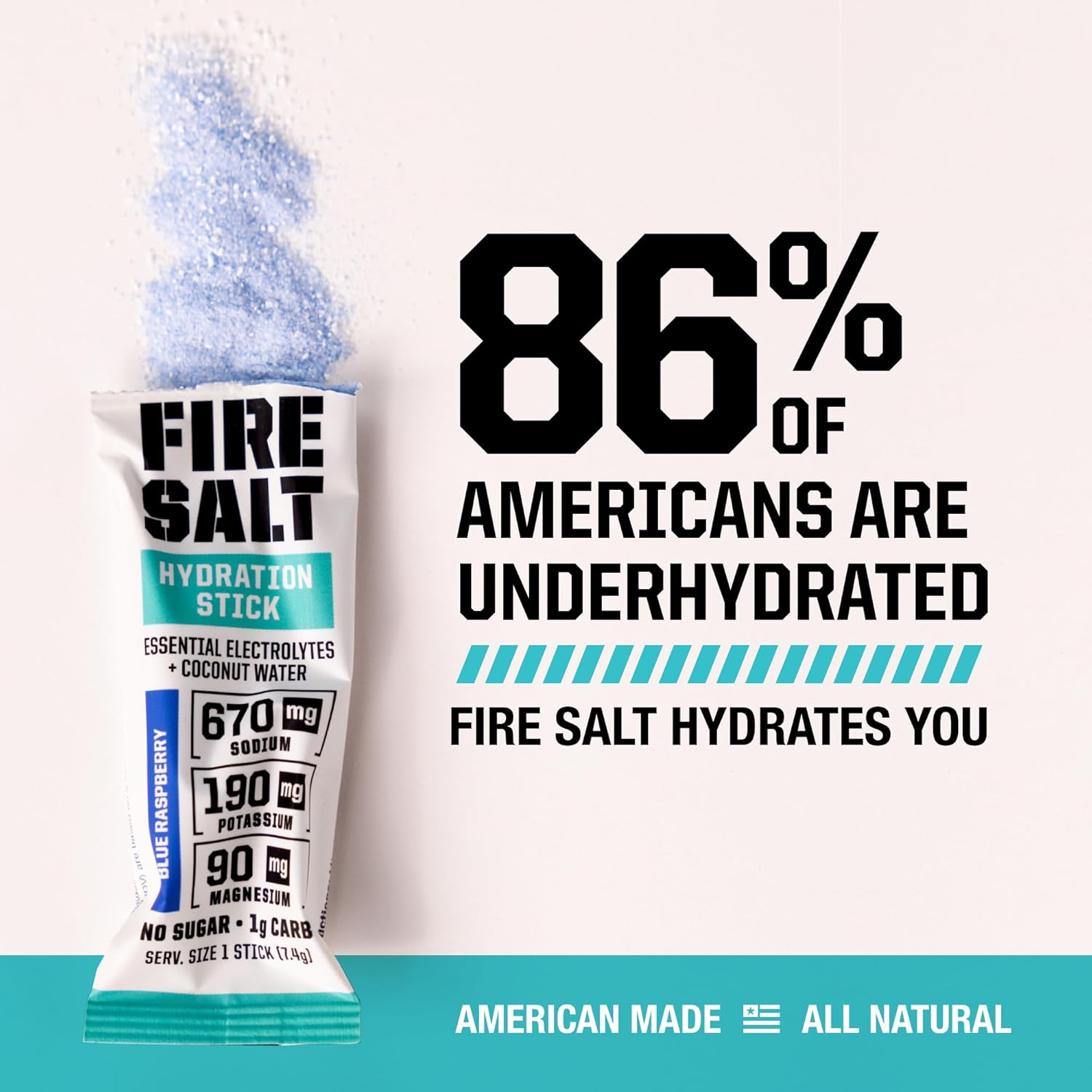 Fire Science Fire Salt Hydration Sticks, Electrolytes & Coconut Water, Hydration Drink Mix with Magnesium, Potassium & Sodium, Zero Sugar, Single Serve On The Go Packs, Chocolate Flavor, 32 Count