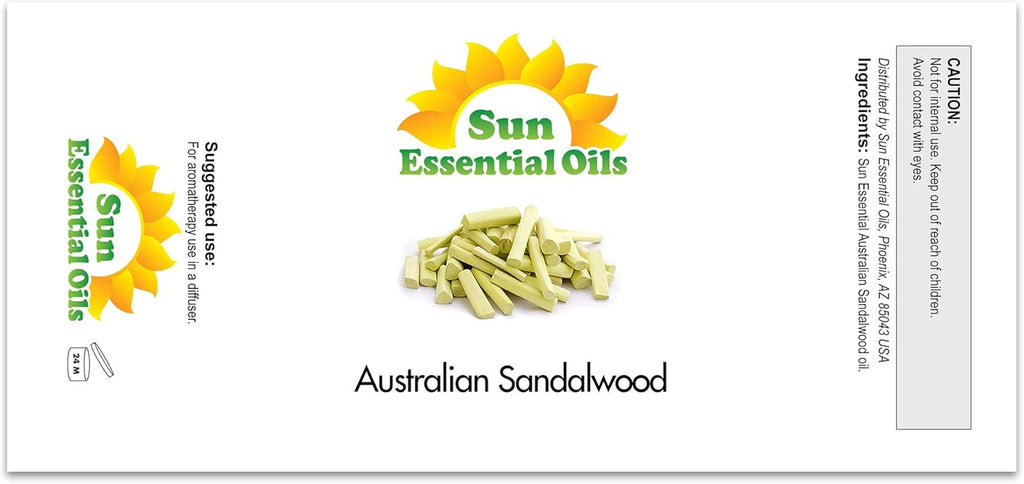 Sun Essential Oils – 8 oz Australian Sandalwood Essential Oil with Dropper for Diffuser, Skin, Aromatherapy Massage, Humidifier, Scent for Candle, Lotion & Soap Making at Home, Fragrance for Room