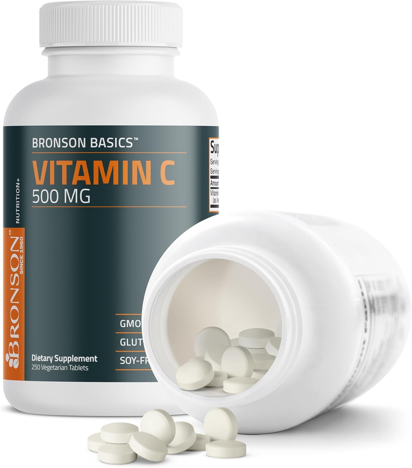 Bronson Vitamin C 500 MG Supports a Healthy Immune System & Antioxidant Protection, Non-GMO, 250 Vegetarian Tablets