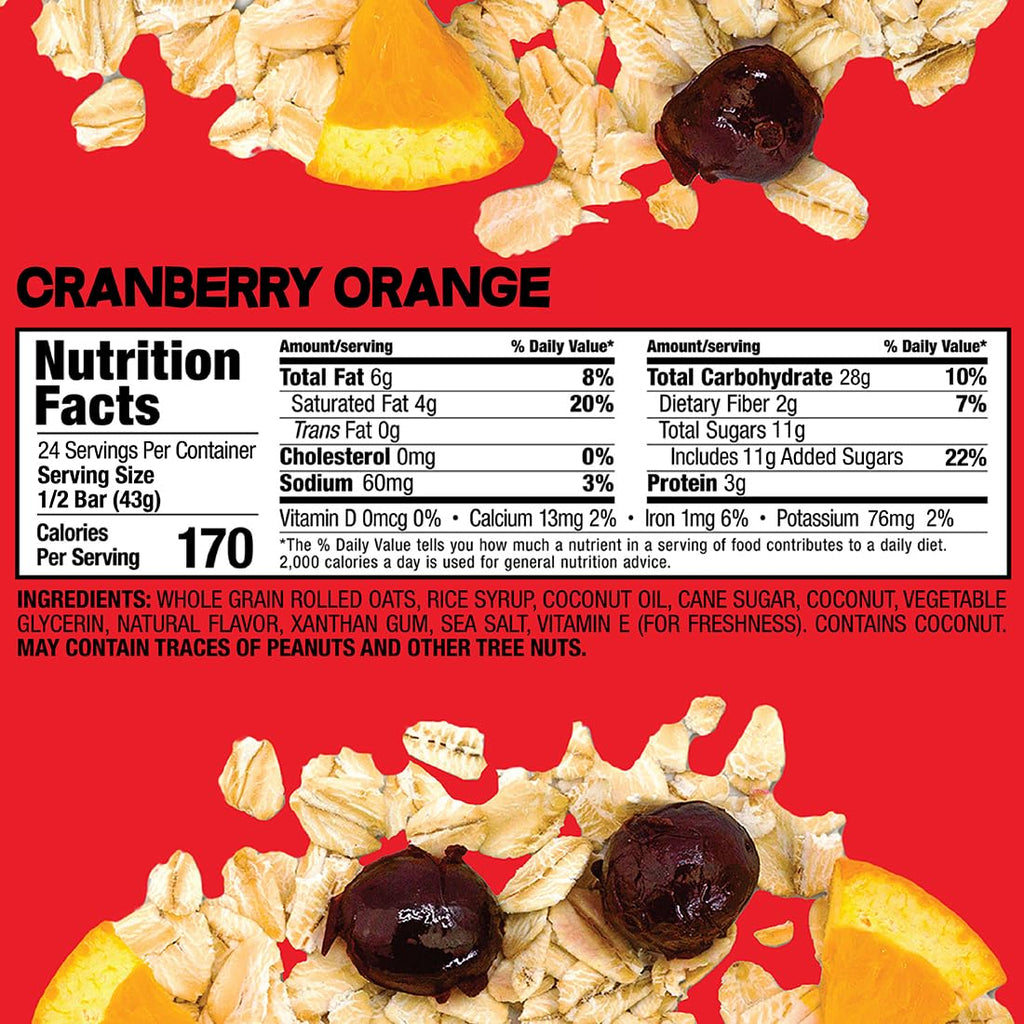 Bobo's Cranberry Orange Oat Bars, Gluten Free, Non-GMO, Whole Grain Oats, Pack of 12 | Snack Bars | On-the-Go | Made with Simple Ingredients