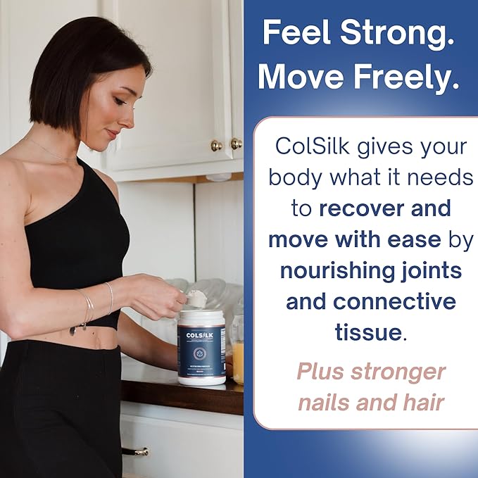 SRILabs ColSilk Unflavored Hydrolyzed Collagen Powder with Colostrum and Polypodium - Skin, Hair, Nails, Gut Health and Joint Support - One Scoop Daily | 1 Month Supply