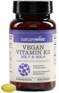 NatureWise Vitamin K2 600mcg Supplement with MK-7 100mcg & MK-4 500mcg - Enhanced Bioavailable Formula - K Complex for Bone and Heart Health - Vegan, Gluten Free, Non-GMO -90 Softgels[3-Month Supply]