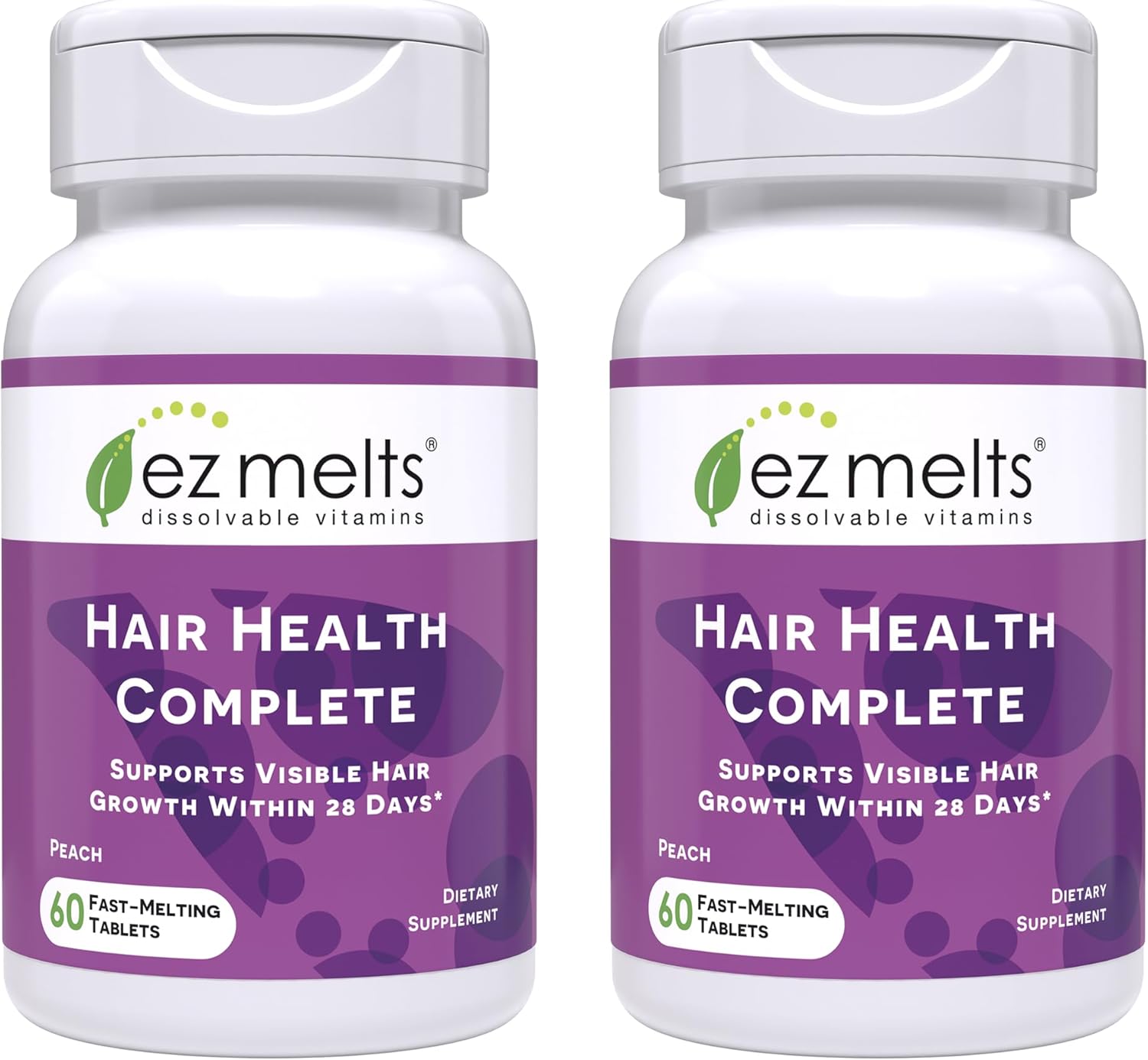 EZ Melts Hair Health Complete - Hair Supplement to Support Strength & Growth - Includes AnaGain Nu, Biotin, Apigenin, Bambo Silica & More - 2 Pack