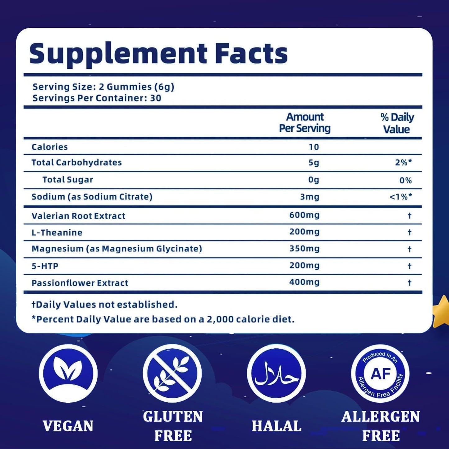 Natural Melatonin-Free Sleep Gummies 60 Gummies,Relax & Unwind Naturally